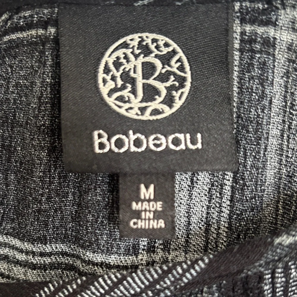 Bobeau Long Sleeve Peasant Plaid Blouse M - Picture 7 of 9